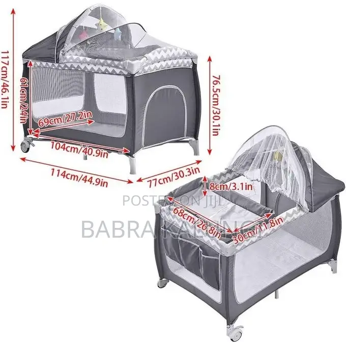 Travel Bed for Baby, Portable Baby Playpen With Entryway