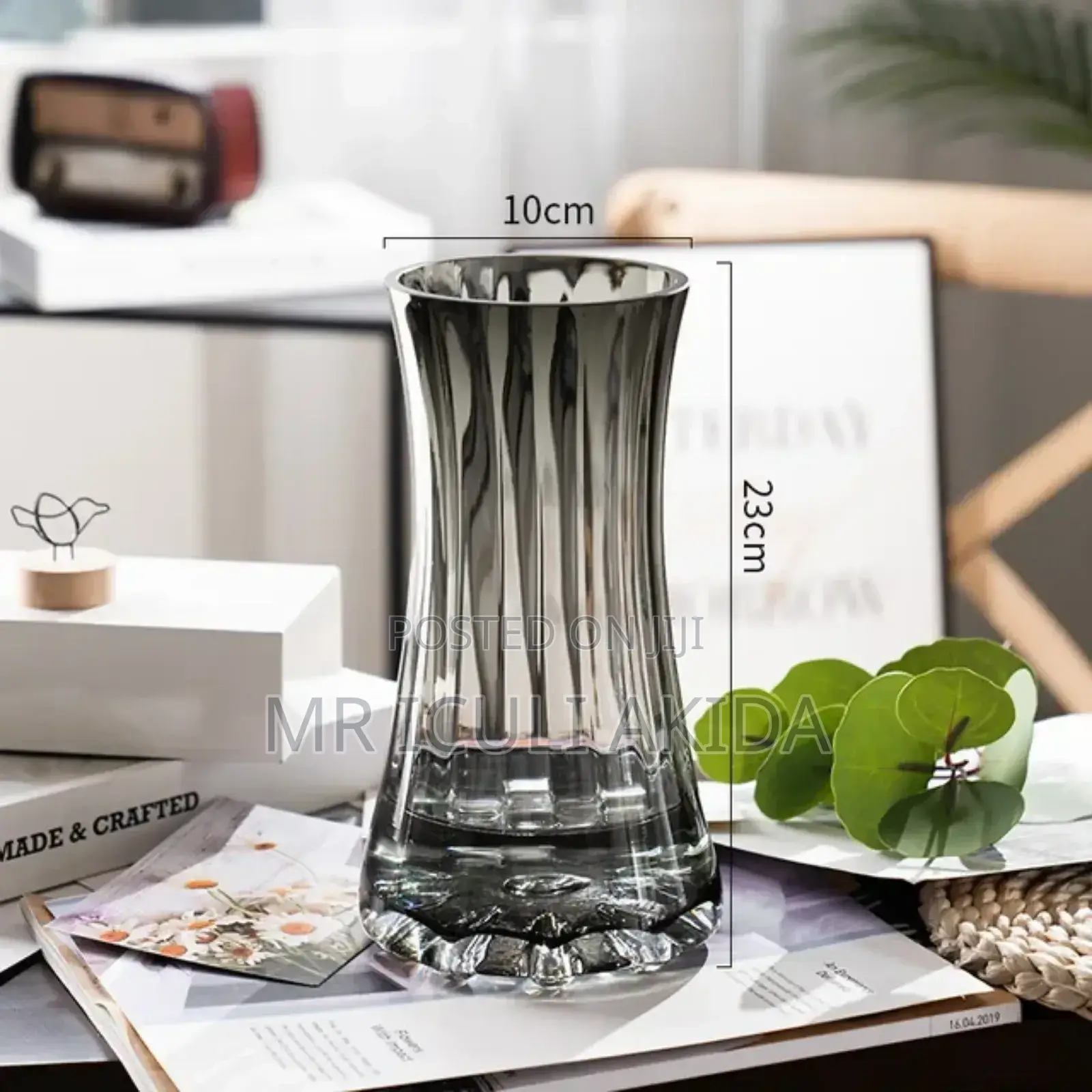 Luxury Crystal Brown Home/Wedding Deco Glass Flower Vase