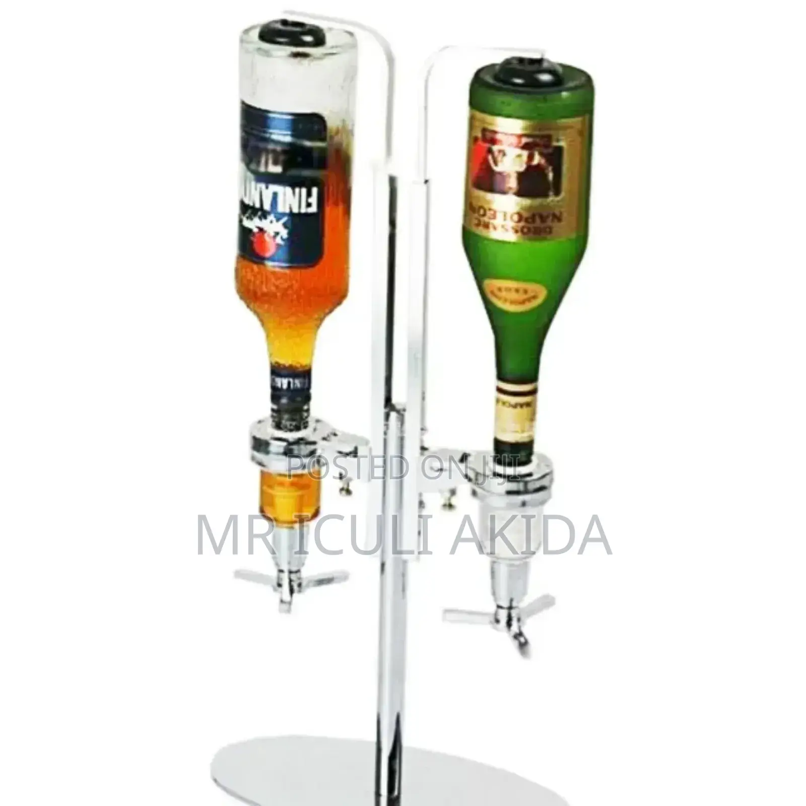 2bottle Rotating Stainless Steel Free Standing Bar Butler