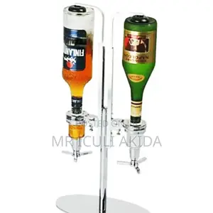 2bottle Rotating Stainless Steel Free Standing Bar Butler