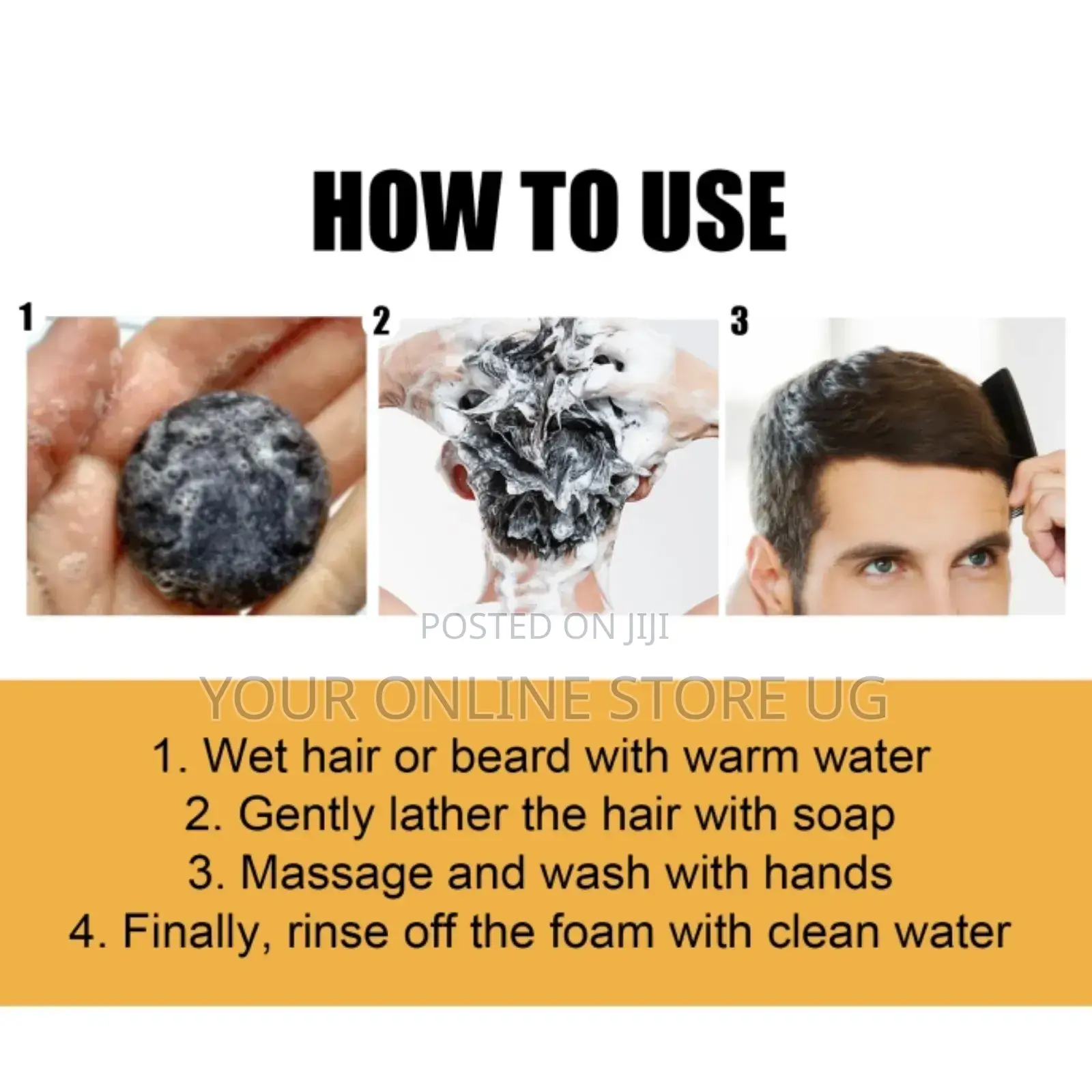 Anti Grey Hair Black Soap Natural Darkening Shampoo