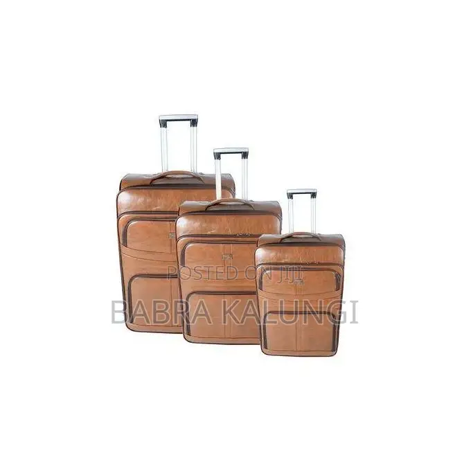 Luggage Bag Set of 3 PU Leather Travel Suitcases