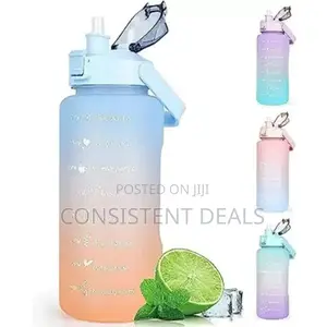 2L Time Marked Fitness Jug Outdoor Frosted Water Bottle
