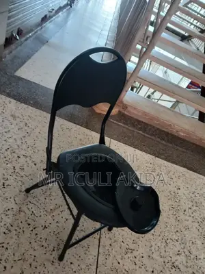 Photo - Adults Foldable Black Metallic Frame Adults Potty Chair