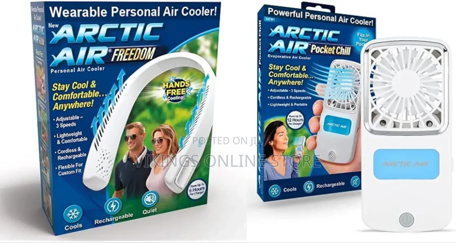 Arctic Air Freedom Personal Air Cooler - 3-Speed Neck Fan,