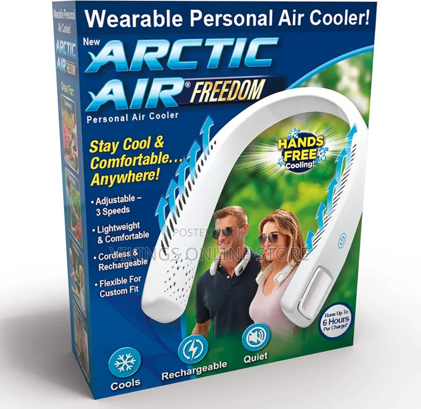 Arctic Air Freedom Personal Air Cooler - 3-Speed Neck Fan,