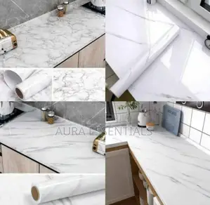 Marble Wallpaper Kitchen Desktop Waterproof Sticker