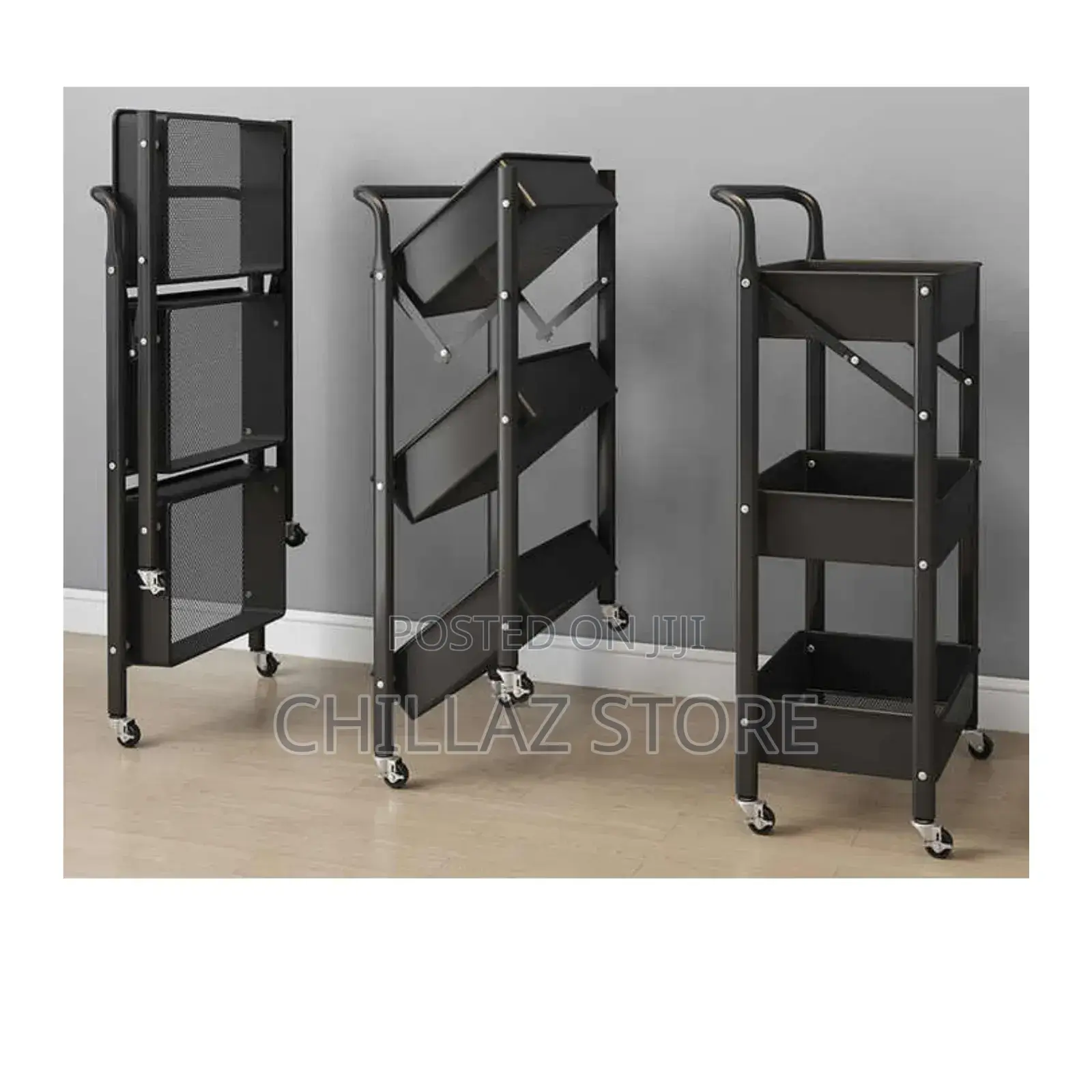 3 Tier Foldable Cart With Wheels.
