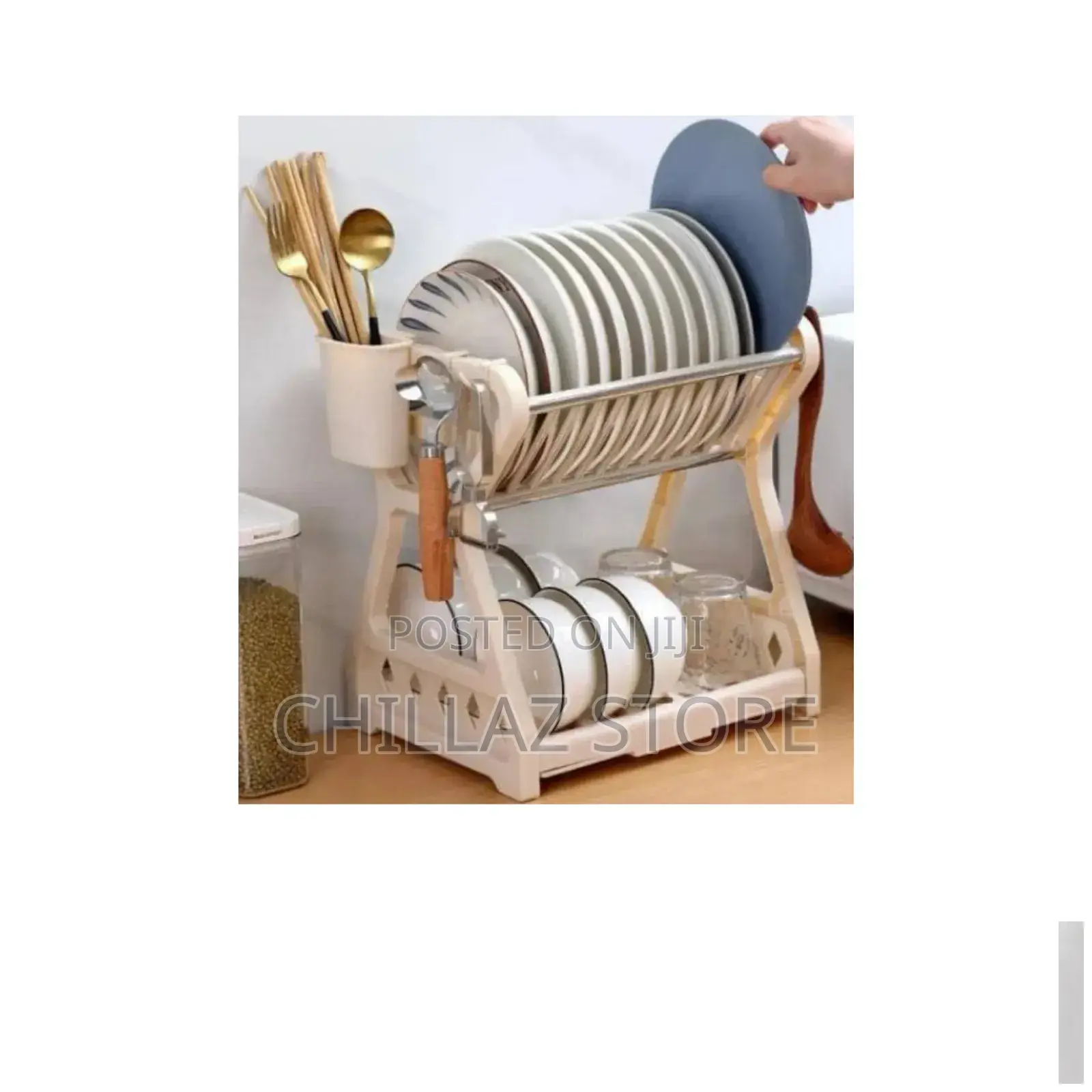 Double Layer Dish Storage Rack.