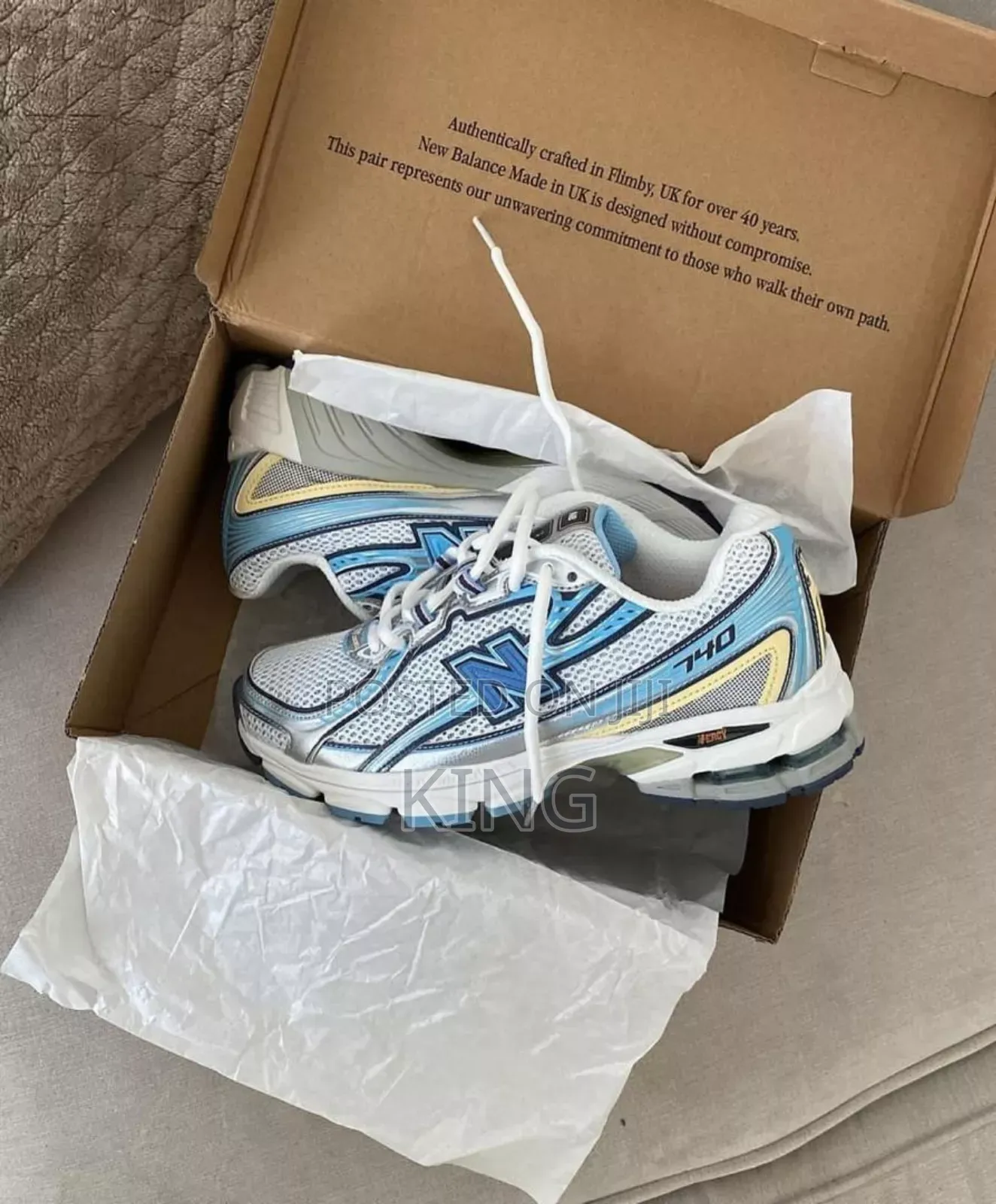 Nee Balance 740 Silver Blue Sneakers