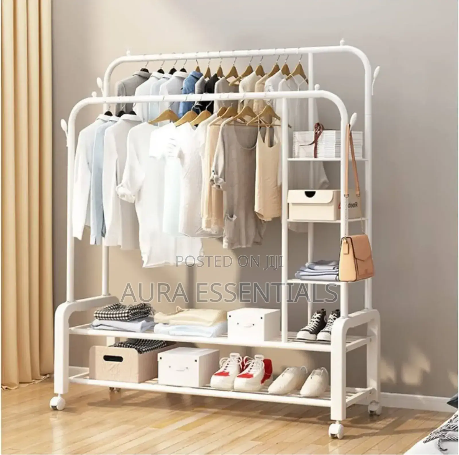 Heavy Mobile Clothes Rack With Wheels