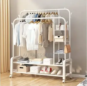 Heavy Mobile Clothes Rack With Wheels