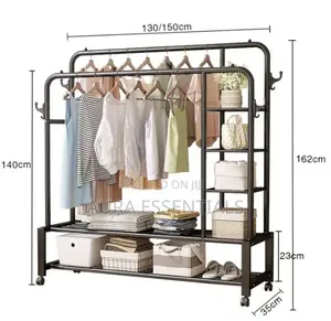 Heavy Mobile Clothes Rack With Wheels