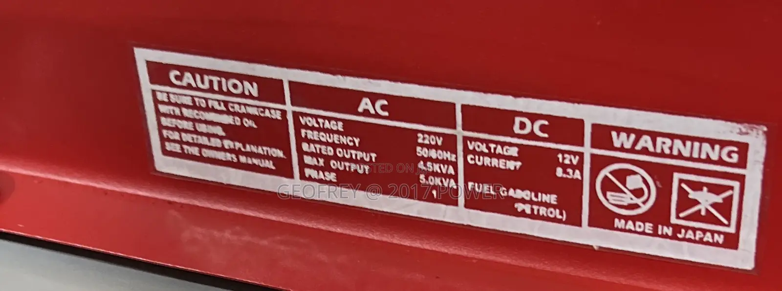 Honda 5kva Petrol Generator Made in Japan With Key Start