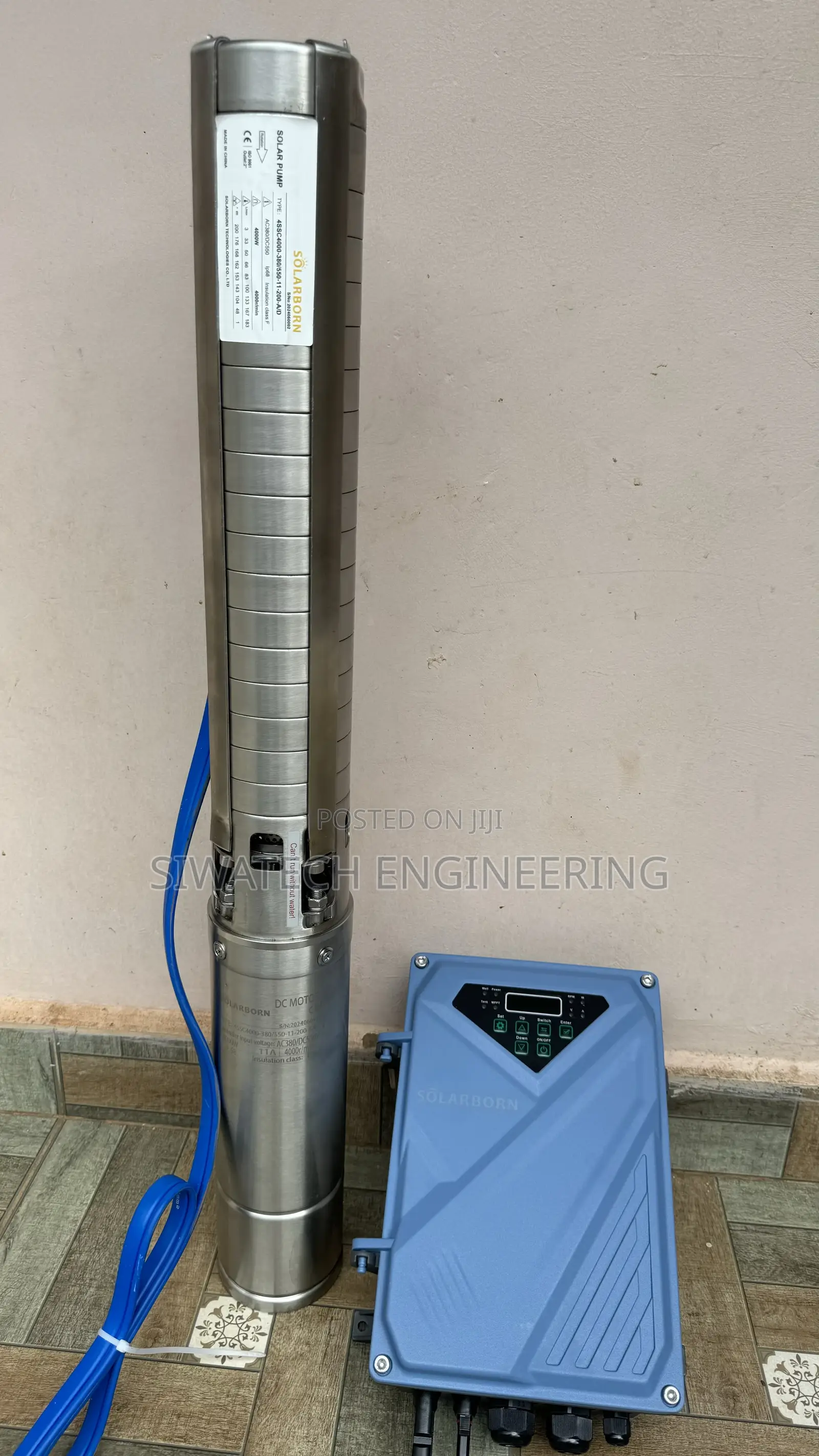 200m Head, 11cubics/Hr, 4kw 2” Outlet Hybrid Ac/Dc Submersible Pump Ss