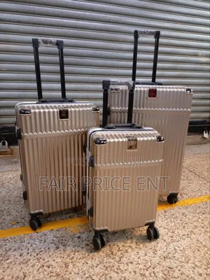 Original Steel Plastic Suitcases. Full Set.3pcs.( Gold)