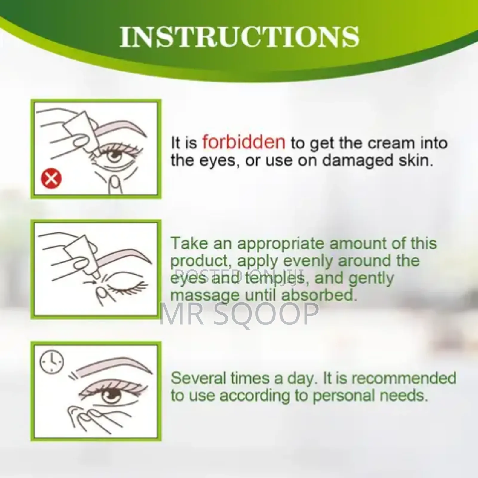 Eye Care Cream Relieve Red Eyes Blurred Dry Eyes Whitening