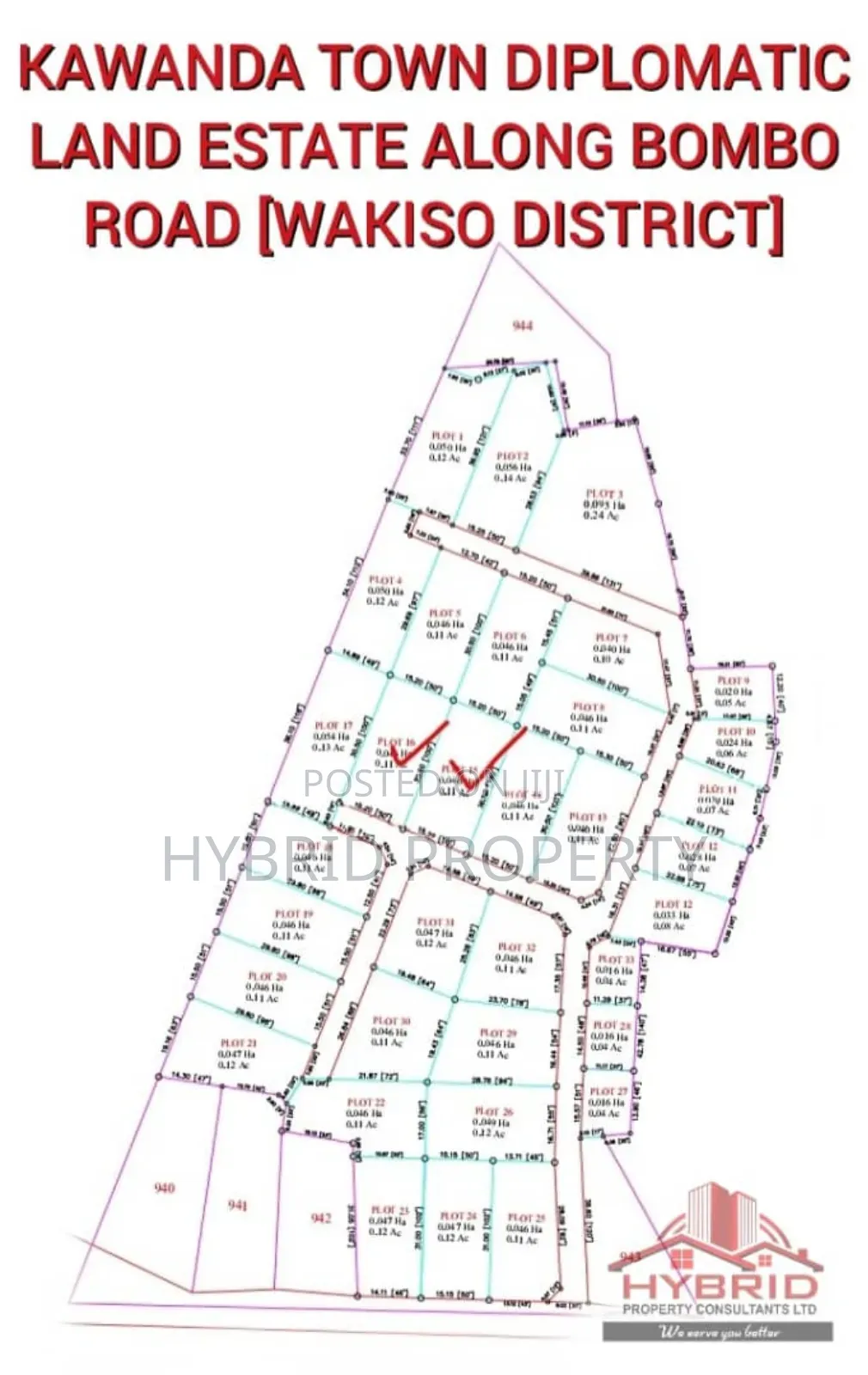 Plots for Sale in Kawanda Town Diplomatic Estate~Bombo Road.