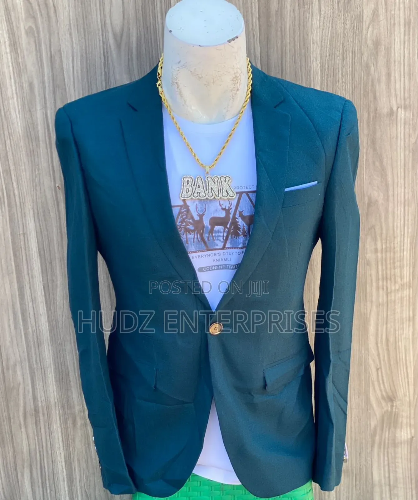 Blazer Coat Blue Green Color