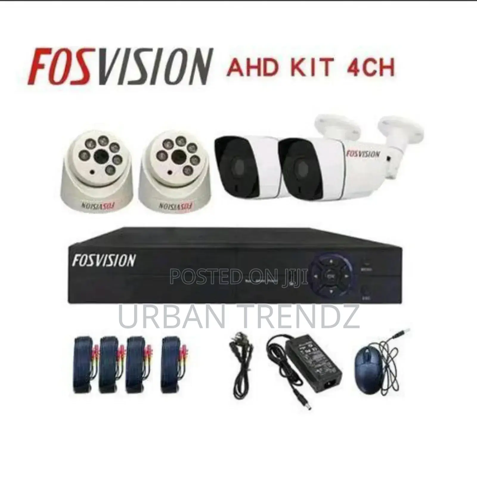 Fosvision Plus 4 CCTV Cameras Full Kit, 1TB HDD DVR Model