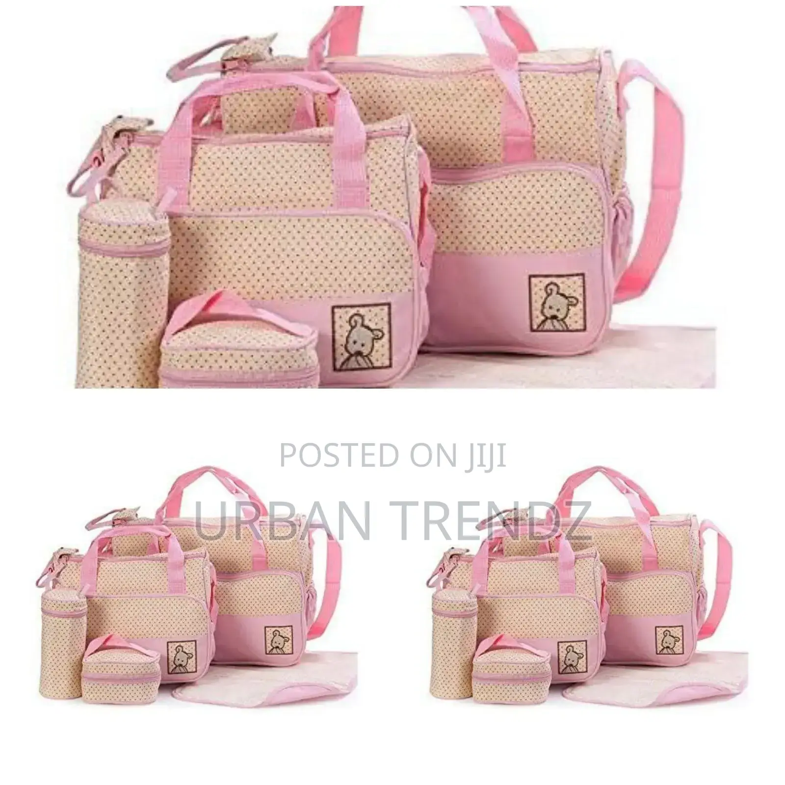 5pcs in 1 Baby Bag - Pink