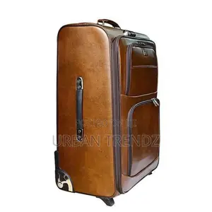 Faux Leather Suitcase - Brown (Medium)