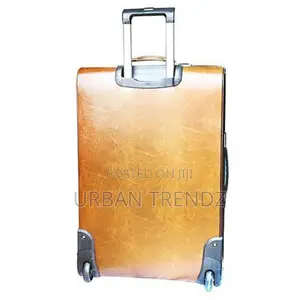 Faux Leather Suitcase - Brown (Medium)