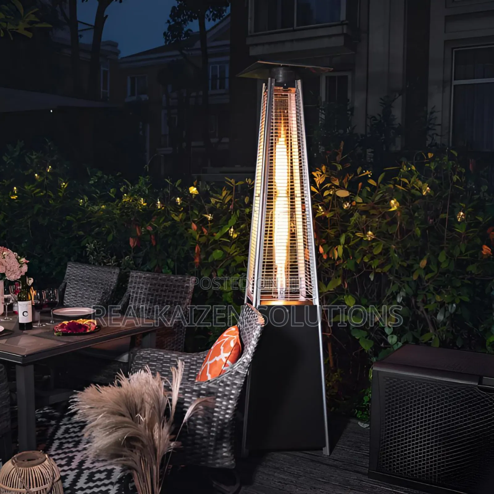 Outdoor Patio Stainles Steel Quartz Glass Pyramid Gas Heater