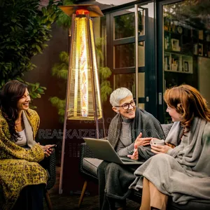 Outdoor Patio Stainles Steel Quartz Glass Pyramid Gas Heater
