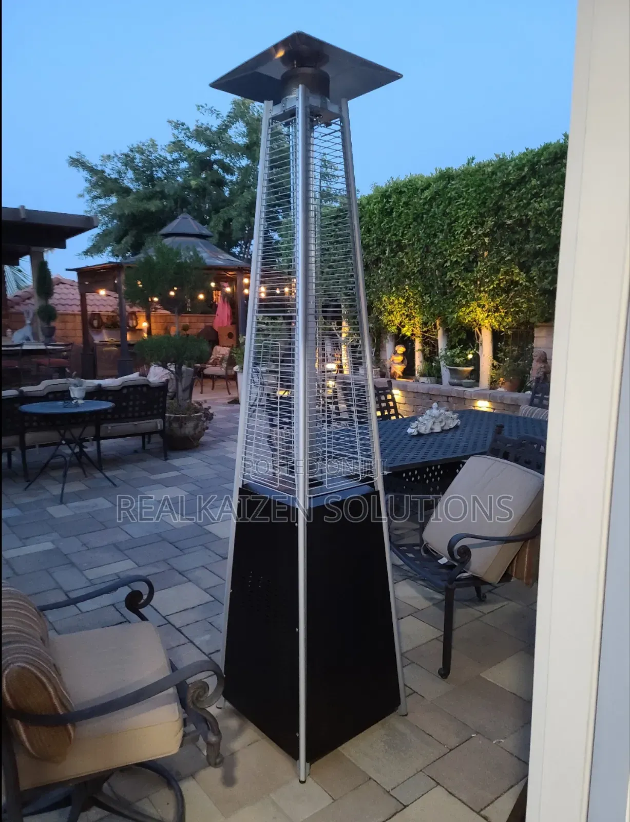 Outdoor Patio Stainles Steel Quartz Glass Pyramid Gas Heater