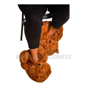 Fluffy Warm Plush Teddy Bear Slippers