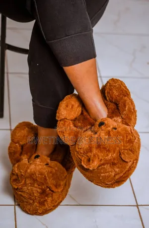 Fluffy Warm Plush Teddy Bear Slippers