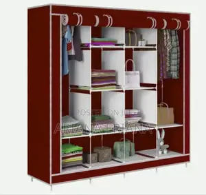 Photo - Wood Printed Indoor Foldable Wardrobe for Clothes