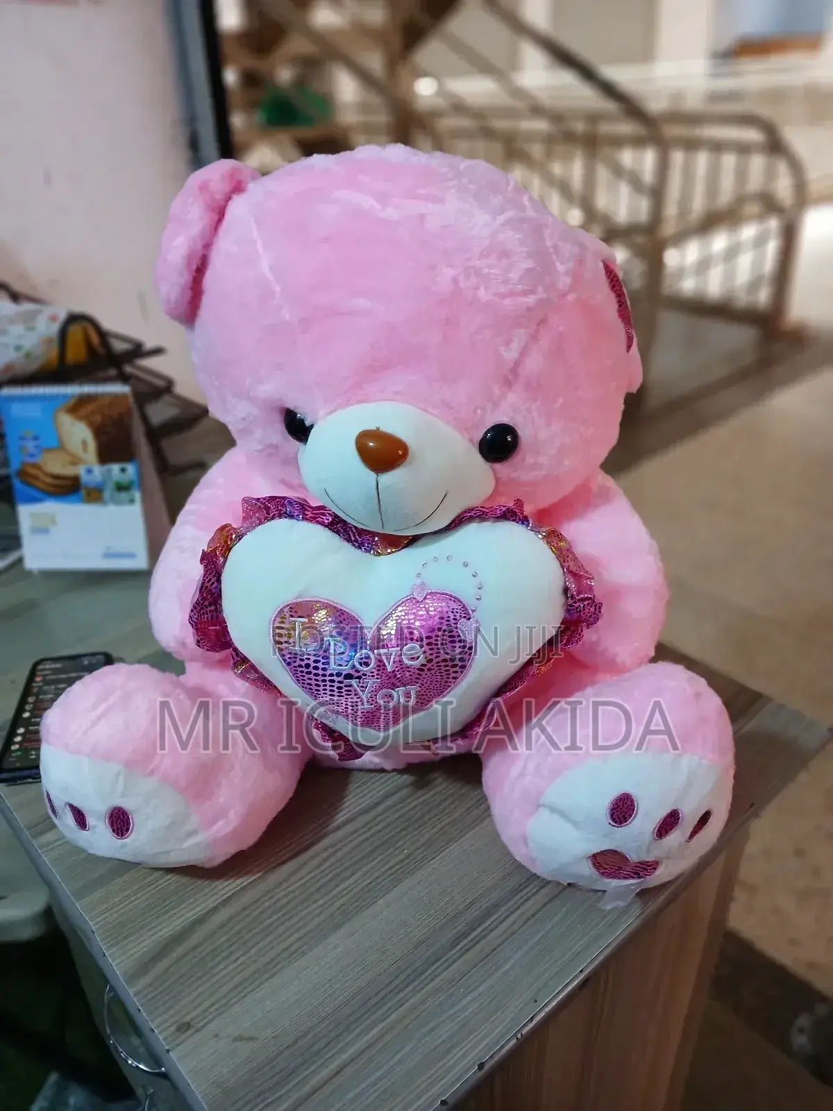Lovely Pink Big Size Heart Gift Teddy Bear Doll