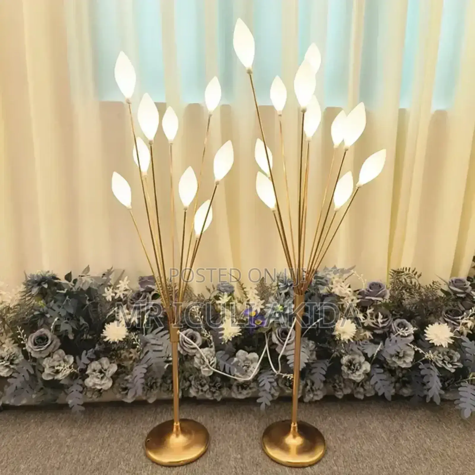 Wedding Vintage Deco Tulip Plant Prop Fruit Brass Floor Lamp