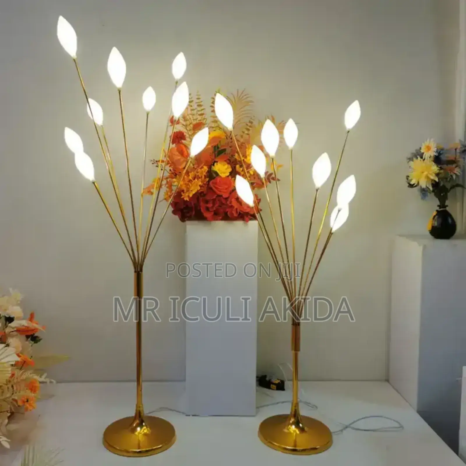 Wedding Vintage Deco Tulip Plant Prop Fruit Brass Floor Lamp