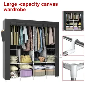 Large Capacity 4 Collum Metallic Frame Wardrobe