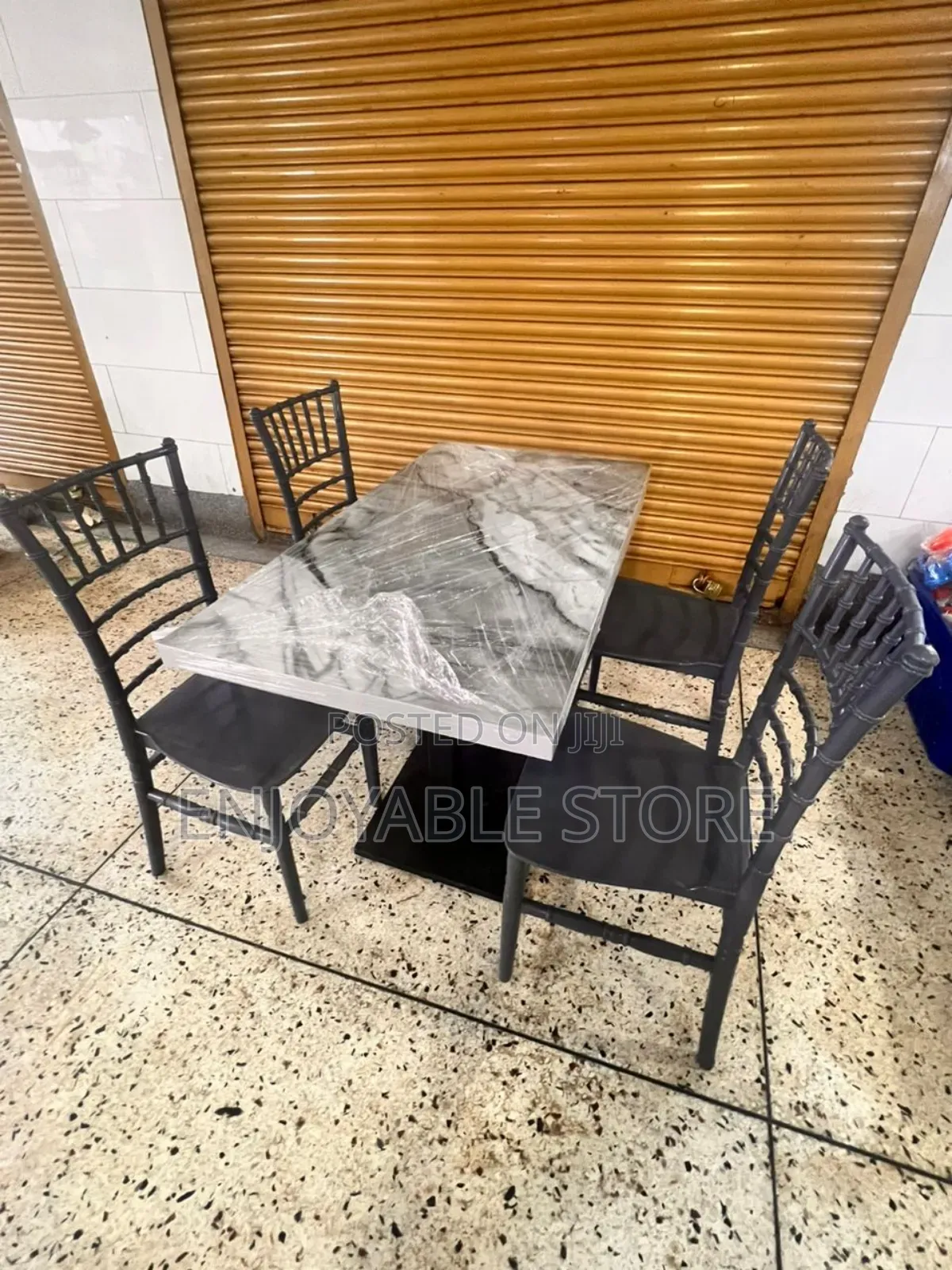 Executive Plastic Chairs and Marble Table Set