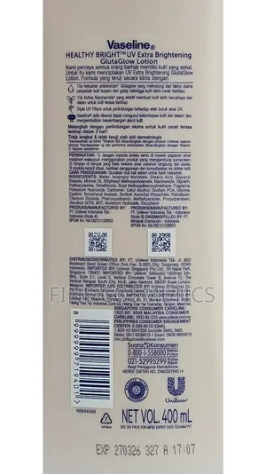 Original Vaseline Healthy Bright UV Extra Gluta Glow Lotion