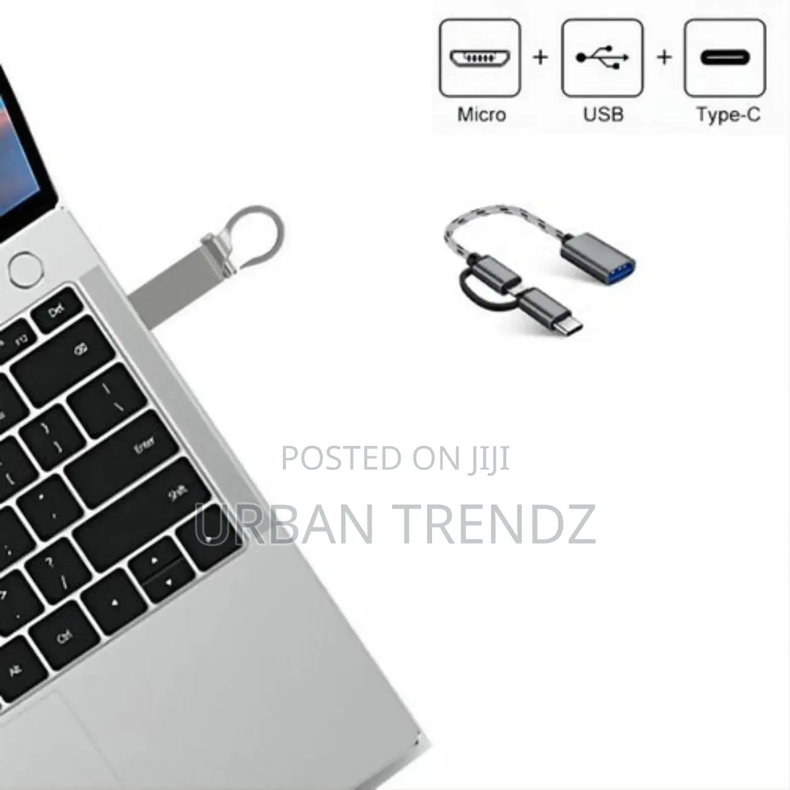 128 GB Metal Usb Flash Drive Adapter Cable 2 in 1 Set
