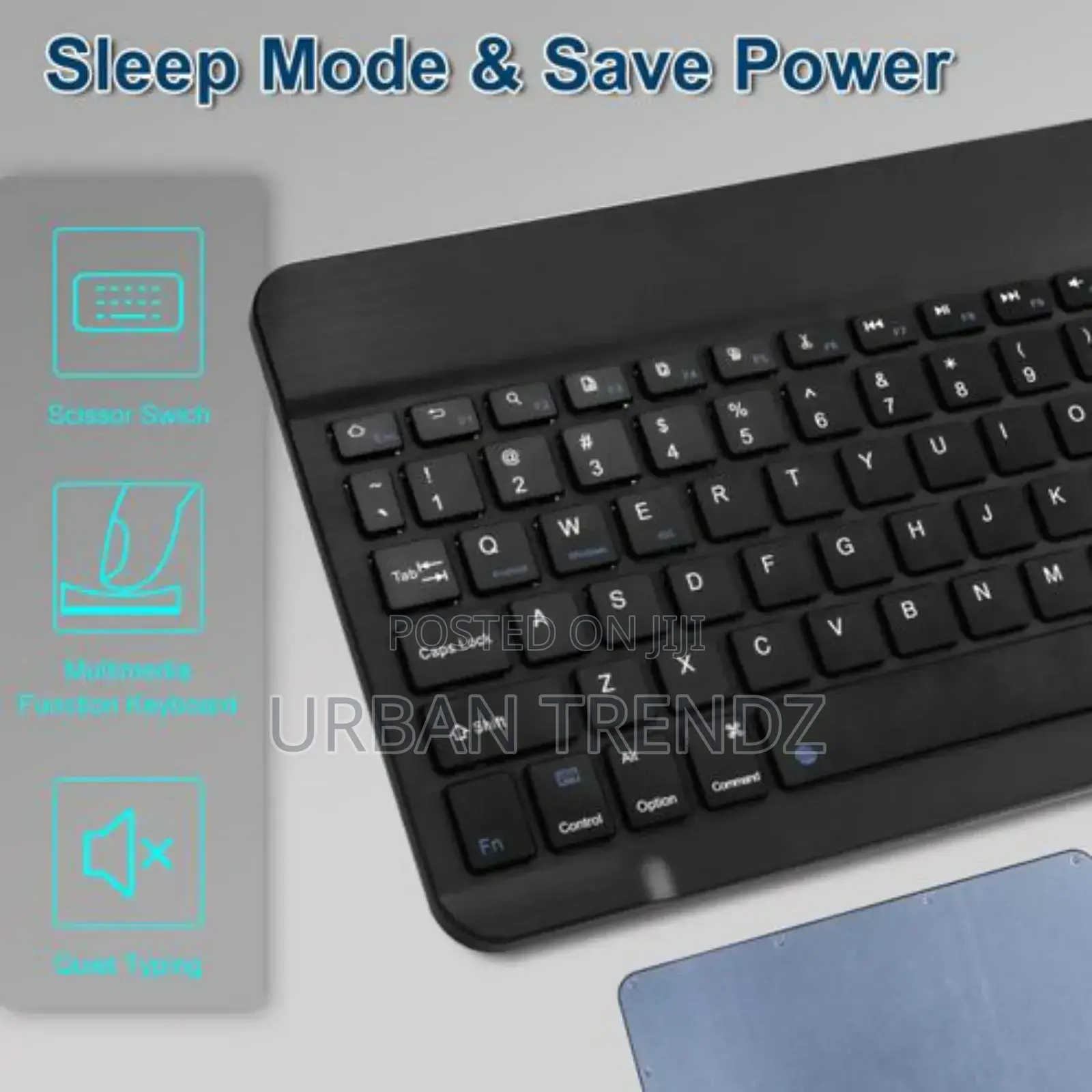 10 Inch Rechargeable Portable Wireless Bluetooth Keyboard