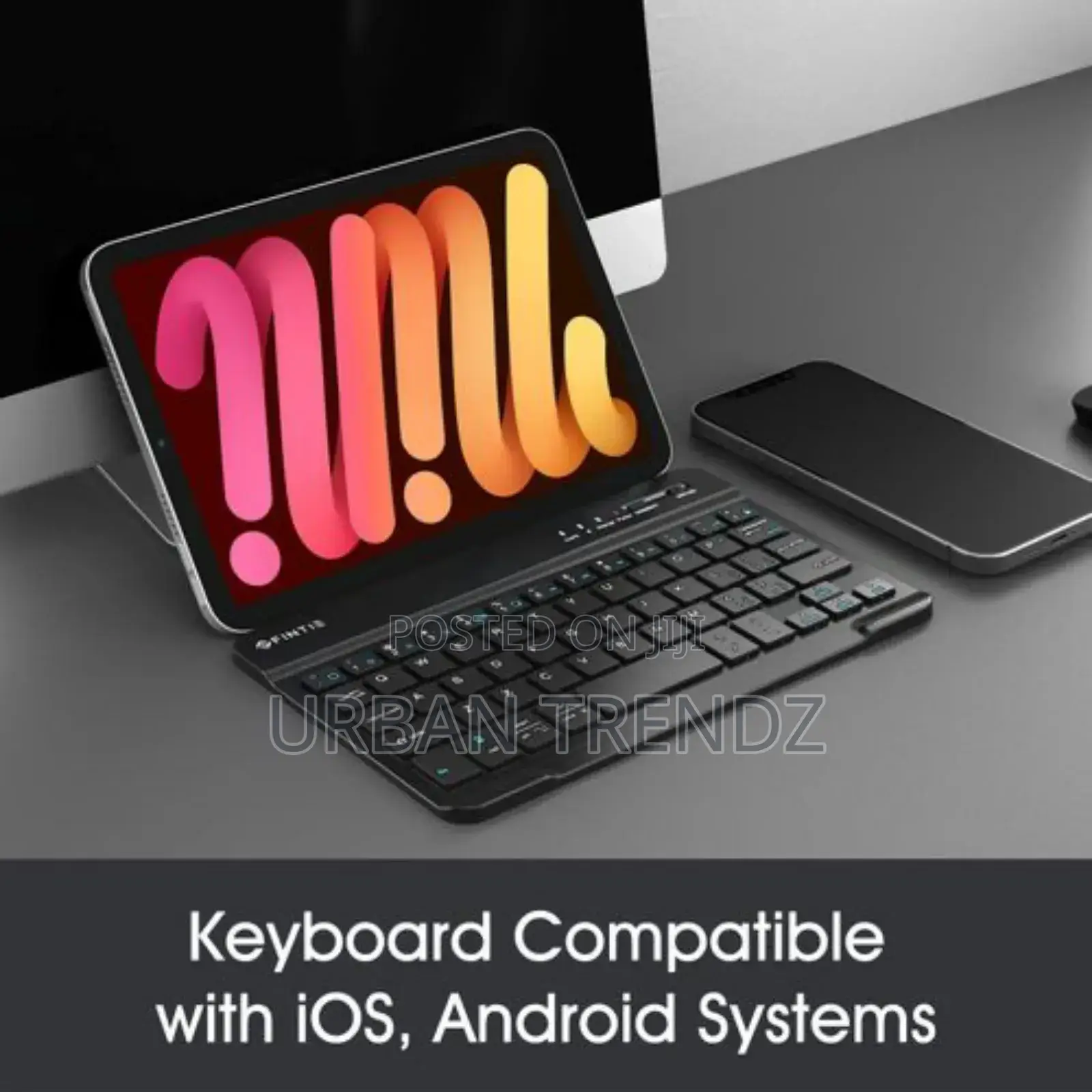 10 Inch Rechargeable Portable Wireless Bluetooth Keyboard