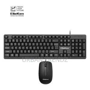 Elieken Wired Keyboard and Mouse Combo,Black, Usb Plug
