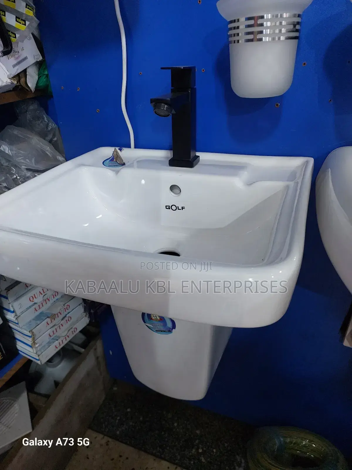 Hand Wash Basin With Short or Half Pedestal COMPLETE