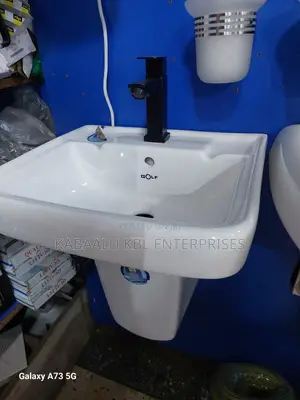 Hand Wash Basin With Short or Half Pedestal COMPLETE