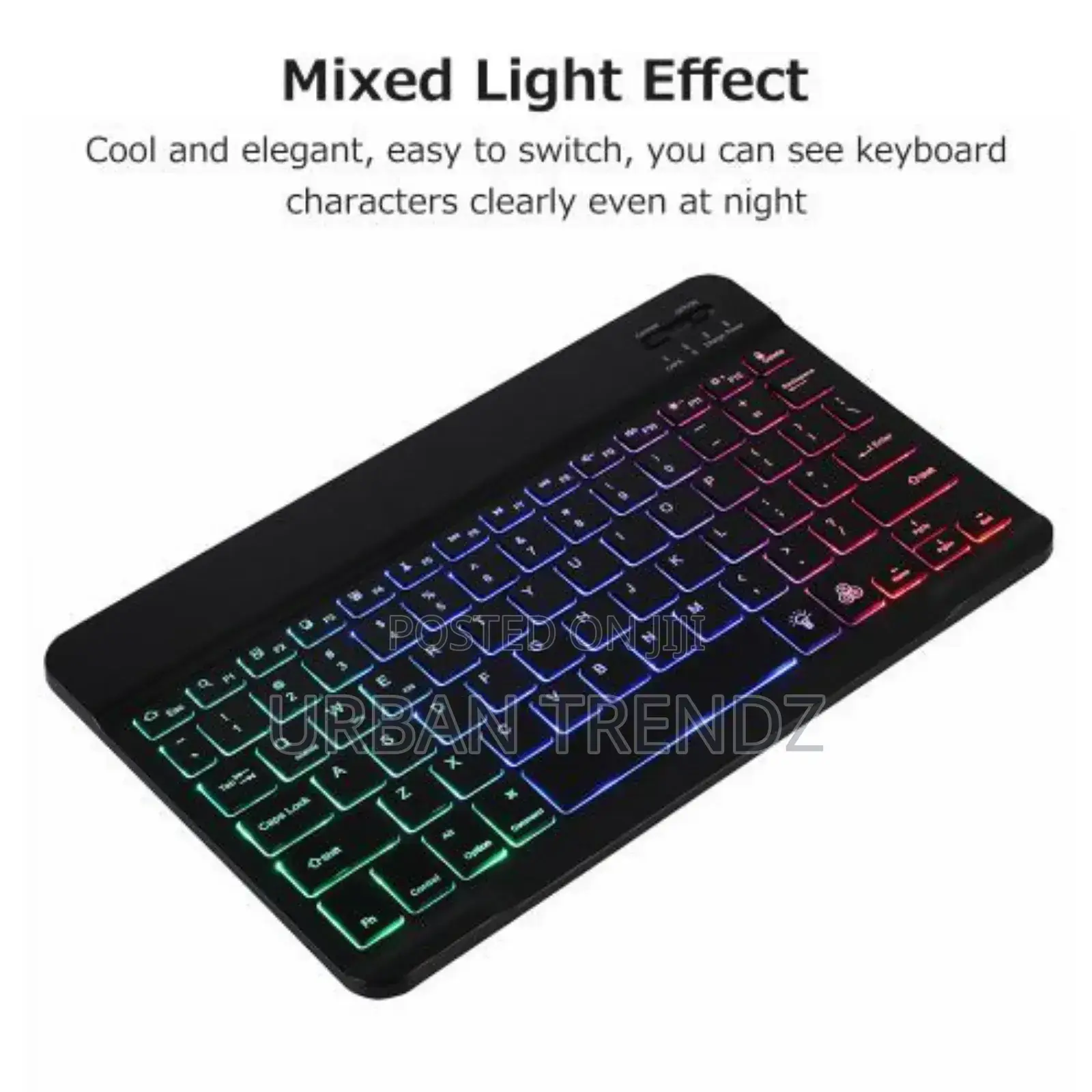 10 Inch Wireless BT Keyboard Ultra-Thin Rechargeable - Black