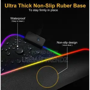 RGB LED Computer Keyboard Game Mouse Pads 800x300x3mm-Black
