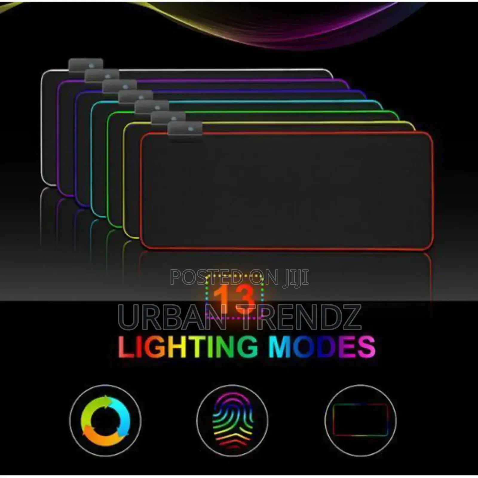 RGB LED Computer Keyboard Game Mouse Pads 800x300x3mm-Black