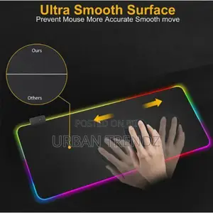 RGB LED Computer Keyboard Game Mouse Pads 800x300x3mm-Black