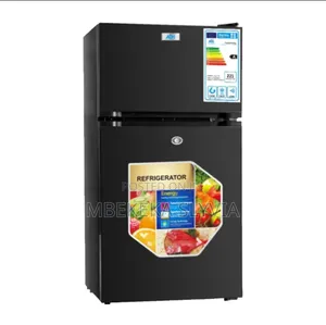 ADH Double Door Top Freezer Refrigerator, Black